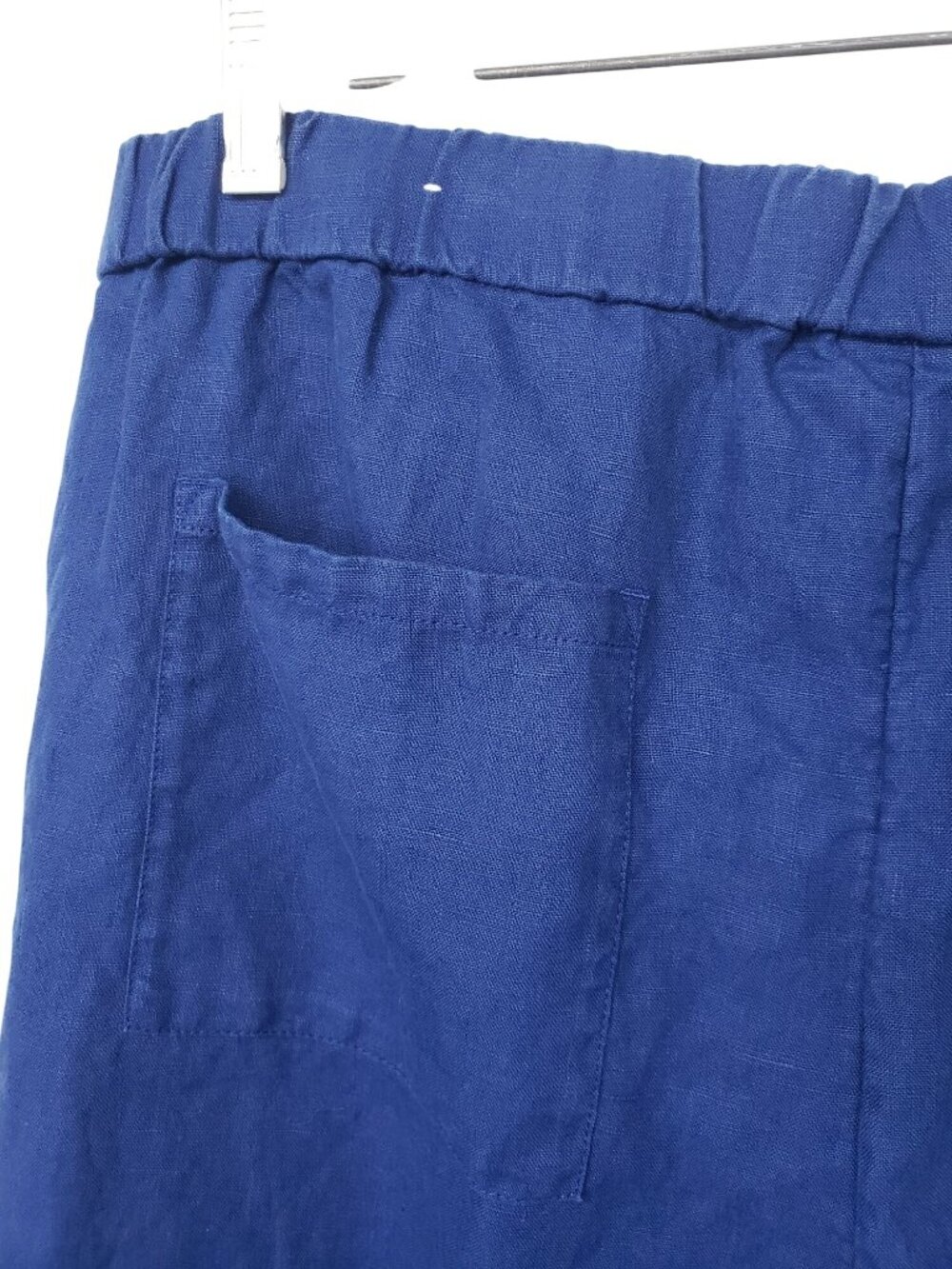 Chico's 3.5 T Blue 100% Linen Pants Elastic Waist Pull On Womens 18T Indigo - Picture 8 of 10